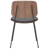 Seat Upholstered – Omni 301 leather + lacquered walnut / black – 3061 Søborg chair (steel) - Fredericia