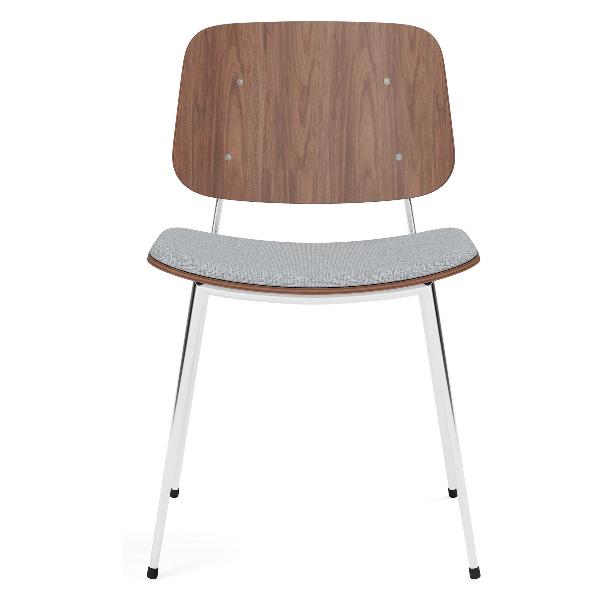 Seat Upholstered – Hallingdal 130 + lacquered walnut / chrome – 3061 Søborg chair (steel) - Fredericia