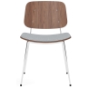 Seat Upholstered – Hallingdal 130 + lacquered walnut / chrome – 3061 Søborg chair (steel) - Fredericia