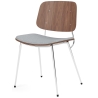 Seat Upholstered – Hallingdal 130 + lacquered walnut / chrome – 3061 Søborg chair (steel) - Fredericia