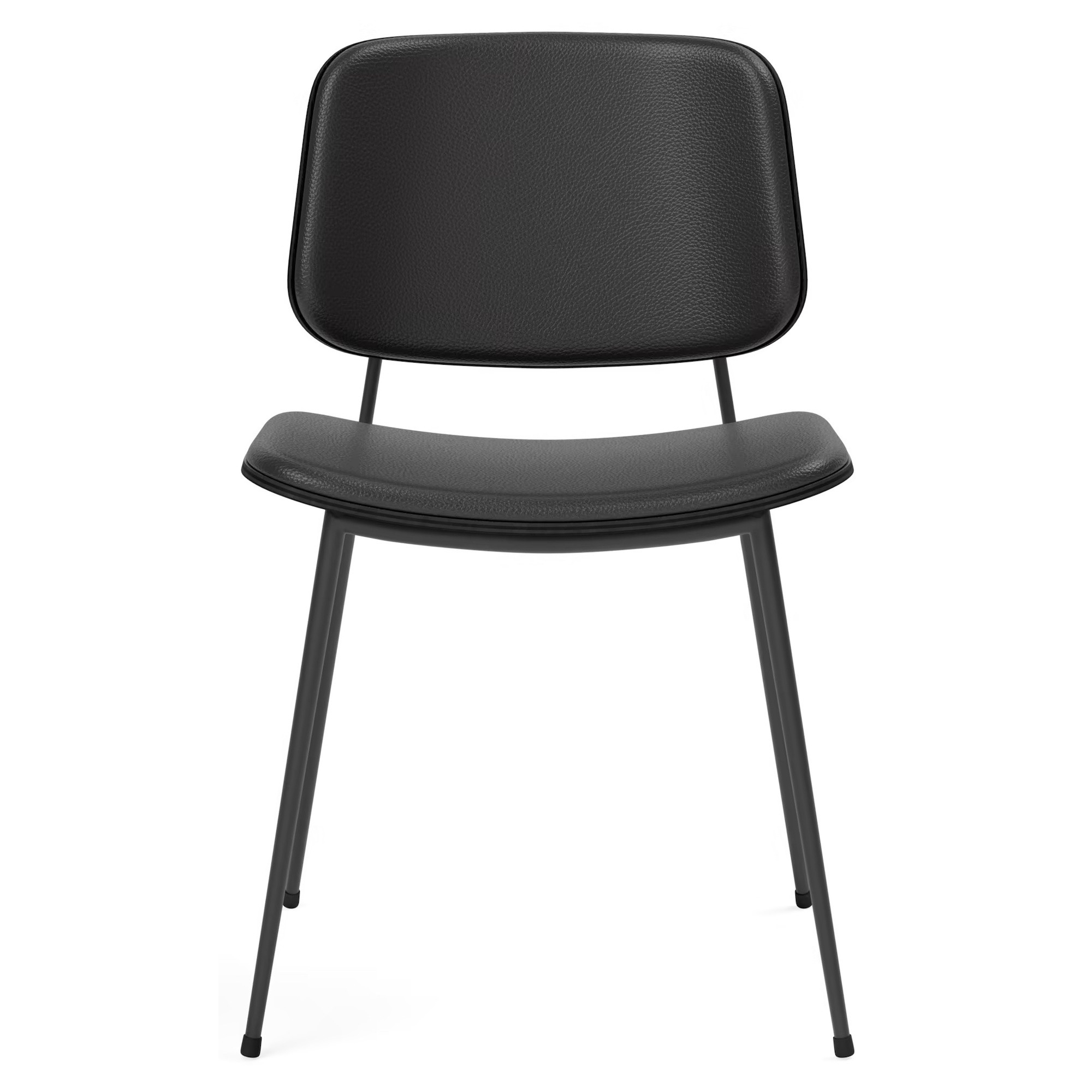 Assise et dossier rembourrés – cuir Omni 301 + chêne noir vernis / noir – chaise Søborg 3062 (métal) - Fredericia