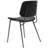 Front upholstered – Omni 301 leather  + black lacquered oak / black – 3062 Søborg chair (steel) - Fredericia