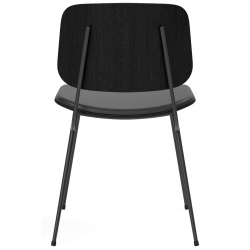 Front upholstered – Omni 301 leather  + black lacquered oak / black – 3062 Søborg chair (steel) - Fredericia