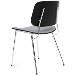 Assise et dossier rembourrés – Hallingdal 130 + chêne noir vernis / chrome – chaise Søborg 3062 (métal) - Fredericia