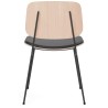 Front upholstered – Omni 301 black leather +  lacquered oak / black – 3062 Søborg chair (steel) - Fredericia