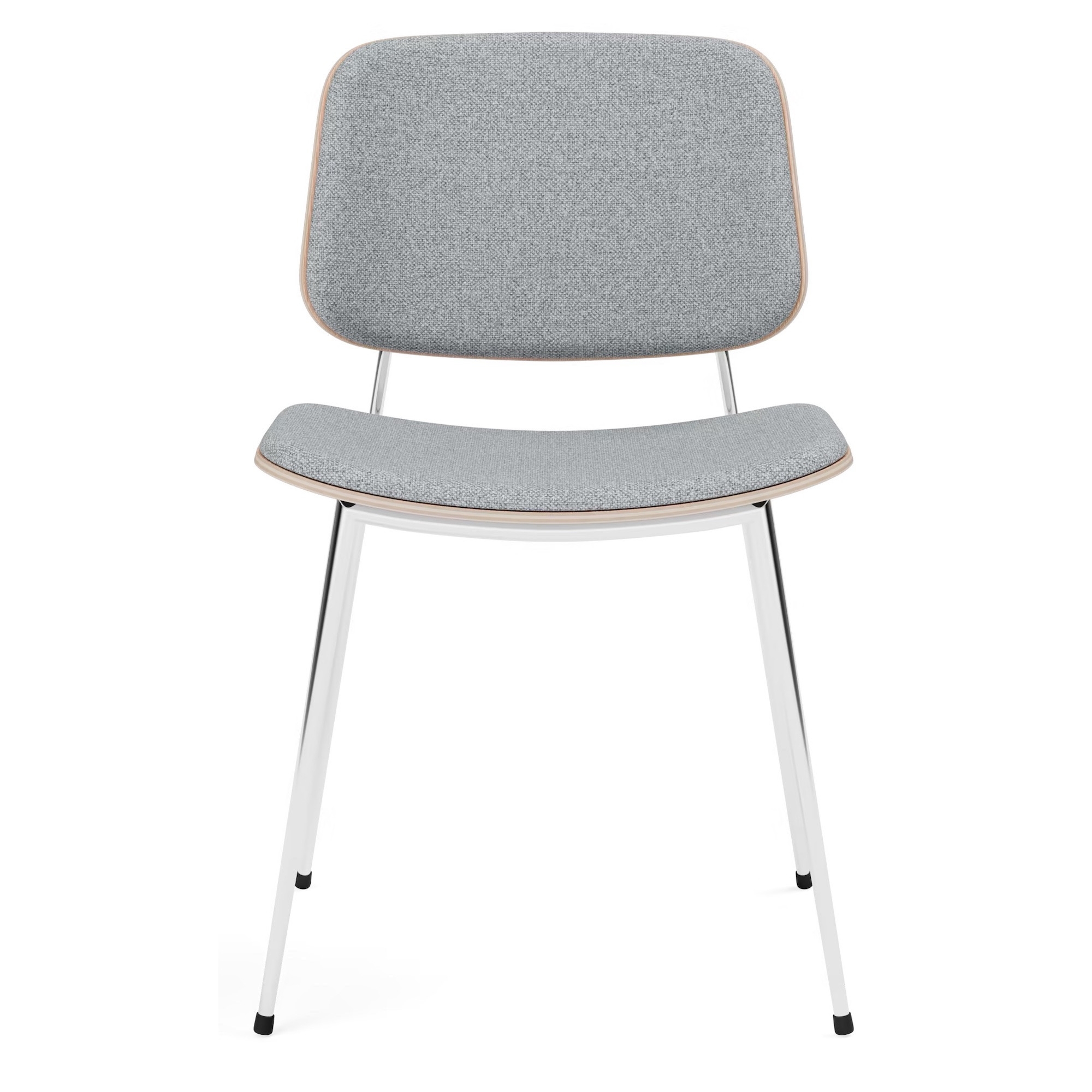 Front upholstered – Hallingdal 130 +  lacquered oak / chrome – 3062 Søborg chair (steel) - Fredericia