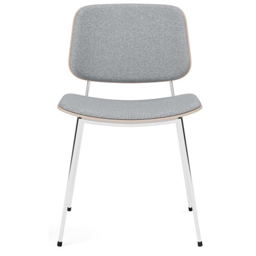 Front upholstered – Hallingdal 130 +  lacquered oak / chrome – 3062 Søborg chair (steel) - Fredericia