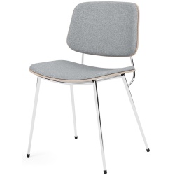 Front upholstered – Hallingdal 130 +  lacquered oak / chrome – 3062 Søborg chair (steel) - Fredericia