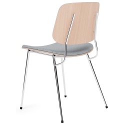 Front upholstered – Hallingdal 130 +  lacquered oak / chrome – 3062 Søborg chair (steel) - Fredericia