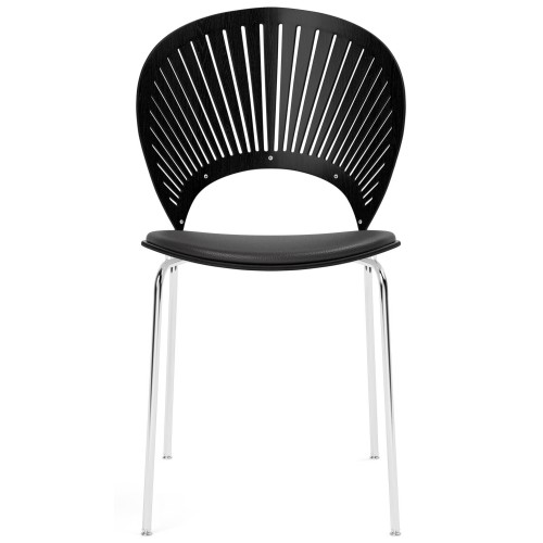 leather Vice 11 black + black ash / chrome legs – seat upholstered – Trinidad chair 3396 - Fredericia