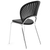 leather Vice 11 black + black ash / chrome legs – seat upholstered – Trinidad chair 3396 - Fredericia