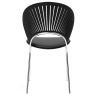 leather Vice 11 black + black ash / chrome legs – seat upholstered – Trinidad chair 3396 - Fredericia