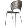 cuir Vice 11 noir + chêne teinté gris / gris silex – assise rembourrée – chaise Trinidad 3396 - Fredericia