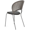 cuir Vice 11 noir + chêne teinté gris / gris silex – assise rembourrée – chaise Trinidad 3396 - Fredericia