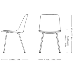 Vermillion red / bronzed – Rely chair HW6 - &Tradition