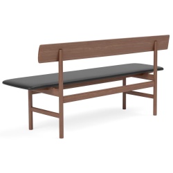 Smoked oiled oak / Black leather Omni 301 – Mogensen Bench 3171 - Fredericia