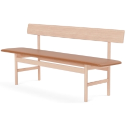 Light oiled oak / cognac leather Max 95 – Mogensen Bench 3171 - Fredericia