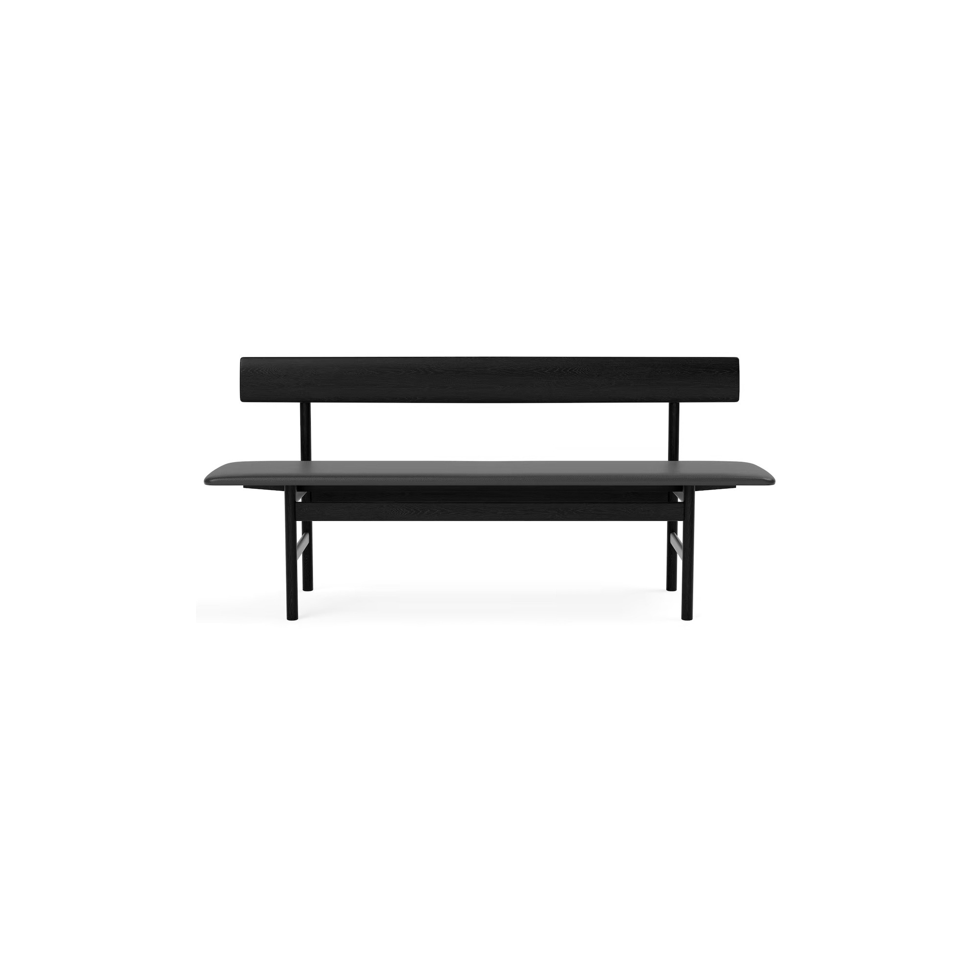 Black lacquered oak / leather Black Omni 301– Mogensen Bench 3171 - Fredericia