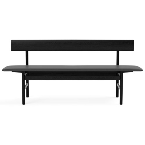 Black lacquered oak / leather Black Omni 301– Mogensen Bench 3171 - Fredericia