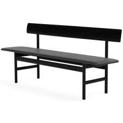 Black lacquered oak / leather Black Omni 301– Mogensen Bench 3171 - Fredericia