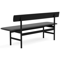 Black lacquered oak / leather Black Omni 301– Mogensen Bench 3171 - Fredericia