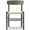 J39 Chair – khaki green lacquered beech + natural paper cord - Fredericia