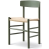 J39 Chair – khaki green lacquered beech + natural paper cord - Fredericia