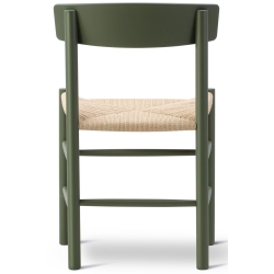 J39 Chair – khaki green lacquered beech + natural paper cord - Fredericia