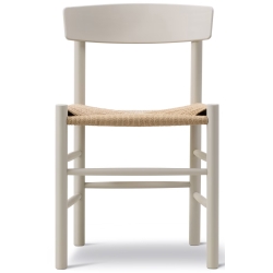 J39 Chair – pebble grey lacquered beech + natural paper cord - Fredericia