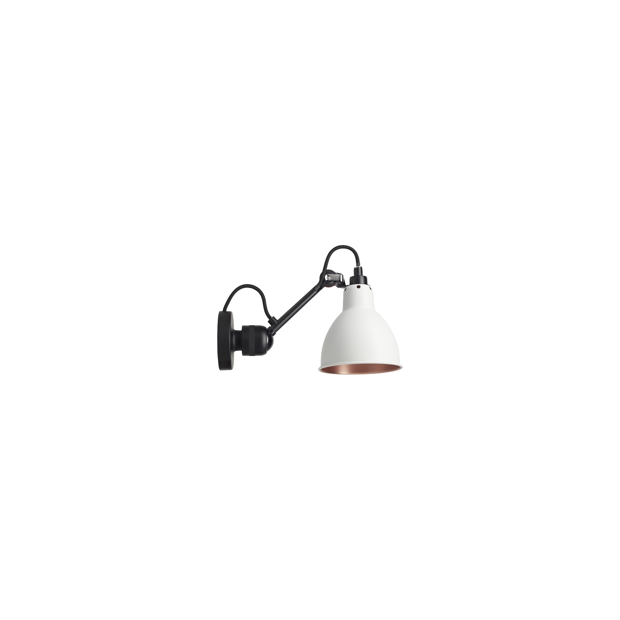 black / round white, copper inside - Gras 304 - wall lamp - DCW éditions