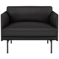 Fauteuil Outline – cuir Refine noir - Muuto