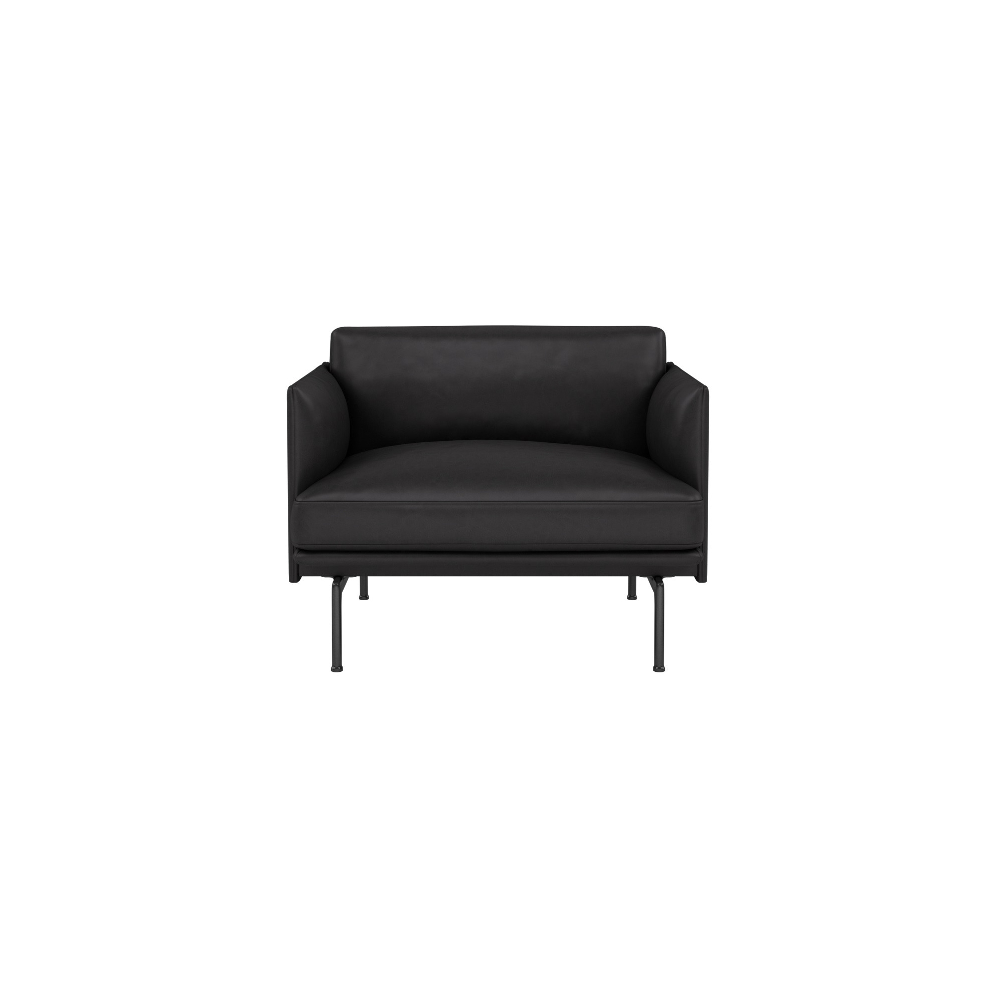 Fauteuil Outline – cuir Refine noir - Muuto