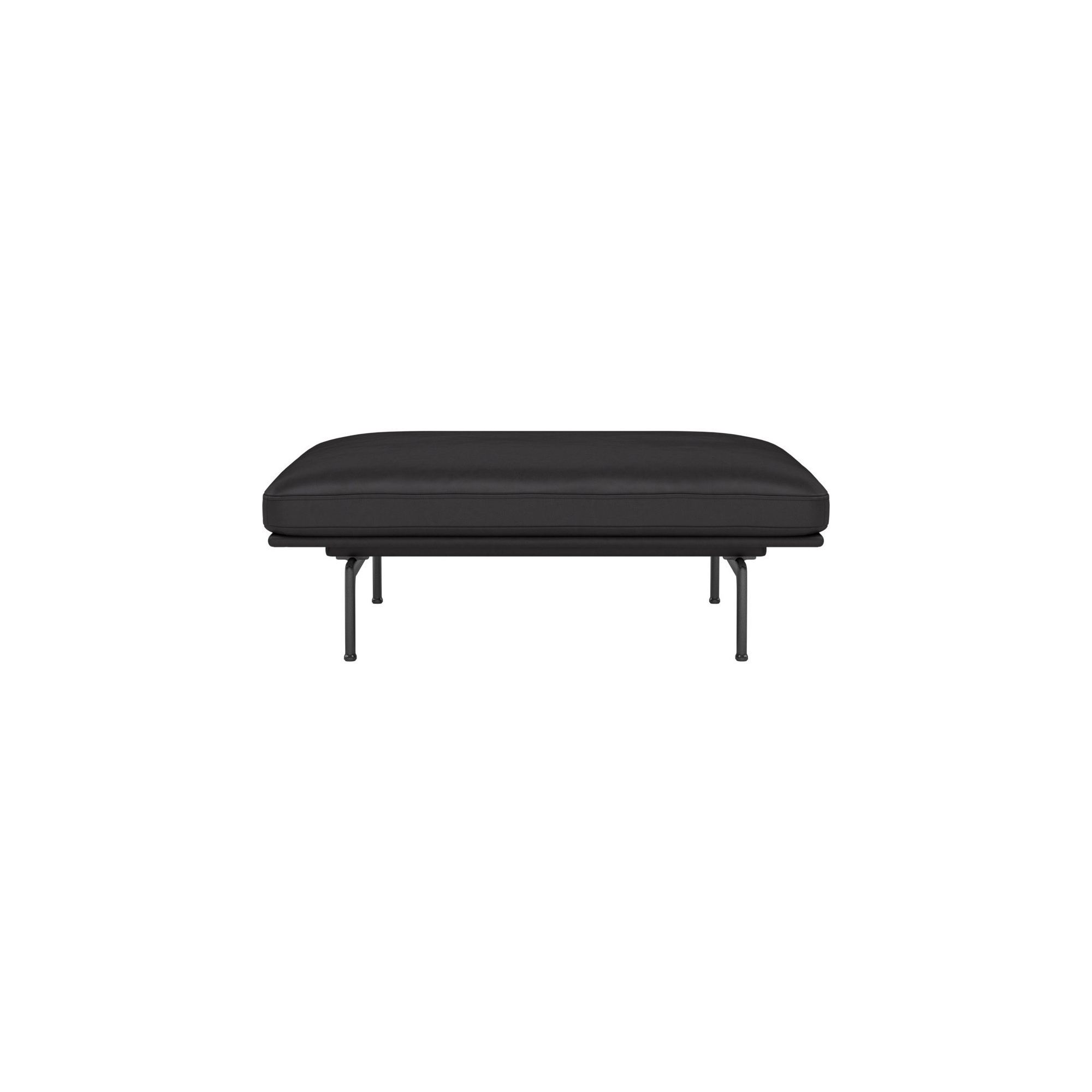 Pouf Outline – cuir Refine noir - Muuto