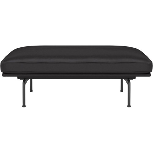 Outline Pouf – Refine black leather - Muuto