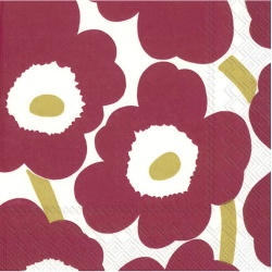 Unikko dark red gold 552615 - Paper napkins