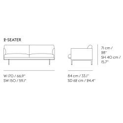 Outline 2-seater sofa – Fiord 551 fabric - Muuto