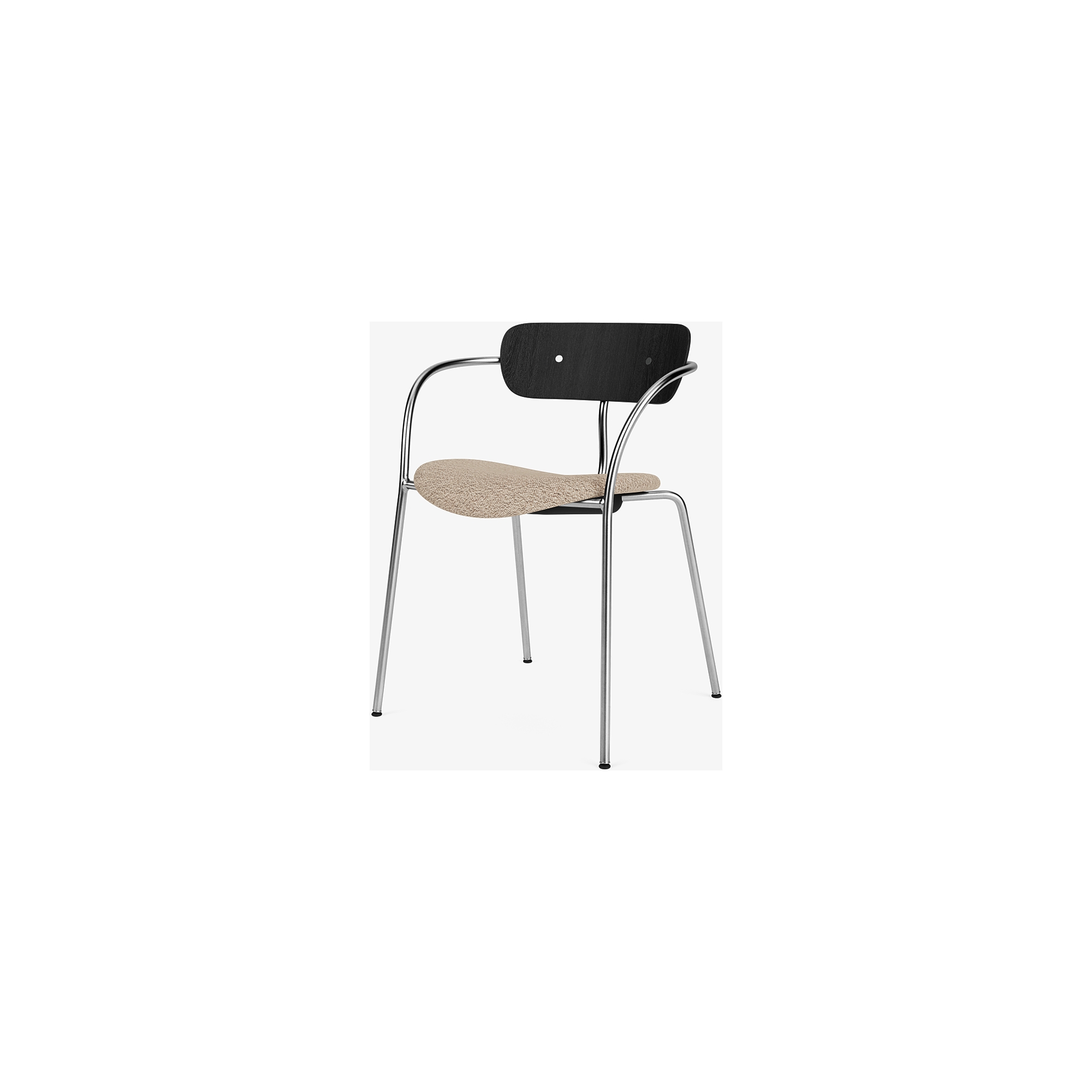 Pavilion AV4 chair – Black lacquered oak + Karakorum 001 + chromed fitting and legs