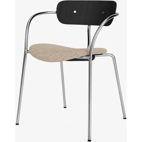 Chaise Pavilion AV4 – Chêne noir + Karakorum 001 + boutons et piètement chromé