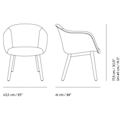 Fiber Soft Armchair - Wooden legs - Muuto