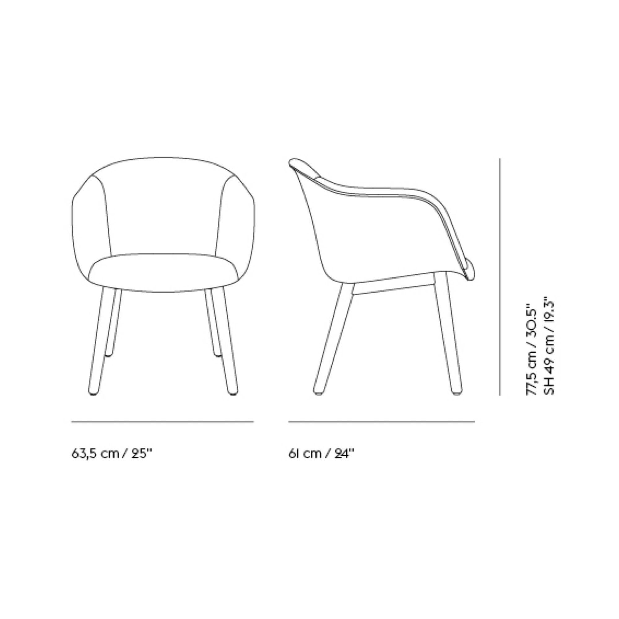 Fiber Soft Armchair - Wooden legs - Muuto