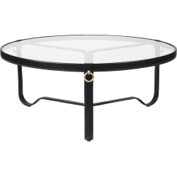 cuir noir - Ø100cm - table basse Adnet - Gubi