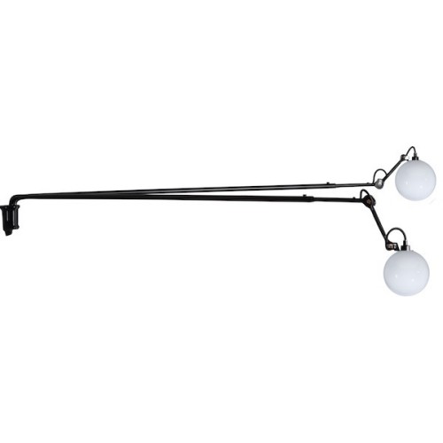 black / glass ball Ø175 - Gras 213 L double - wall lamp - DCW éditions