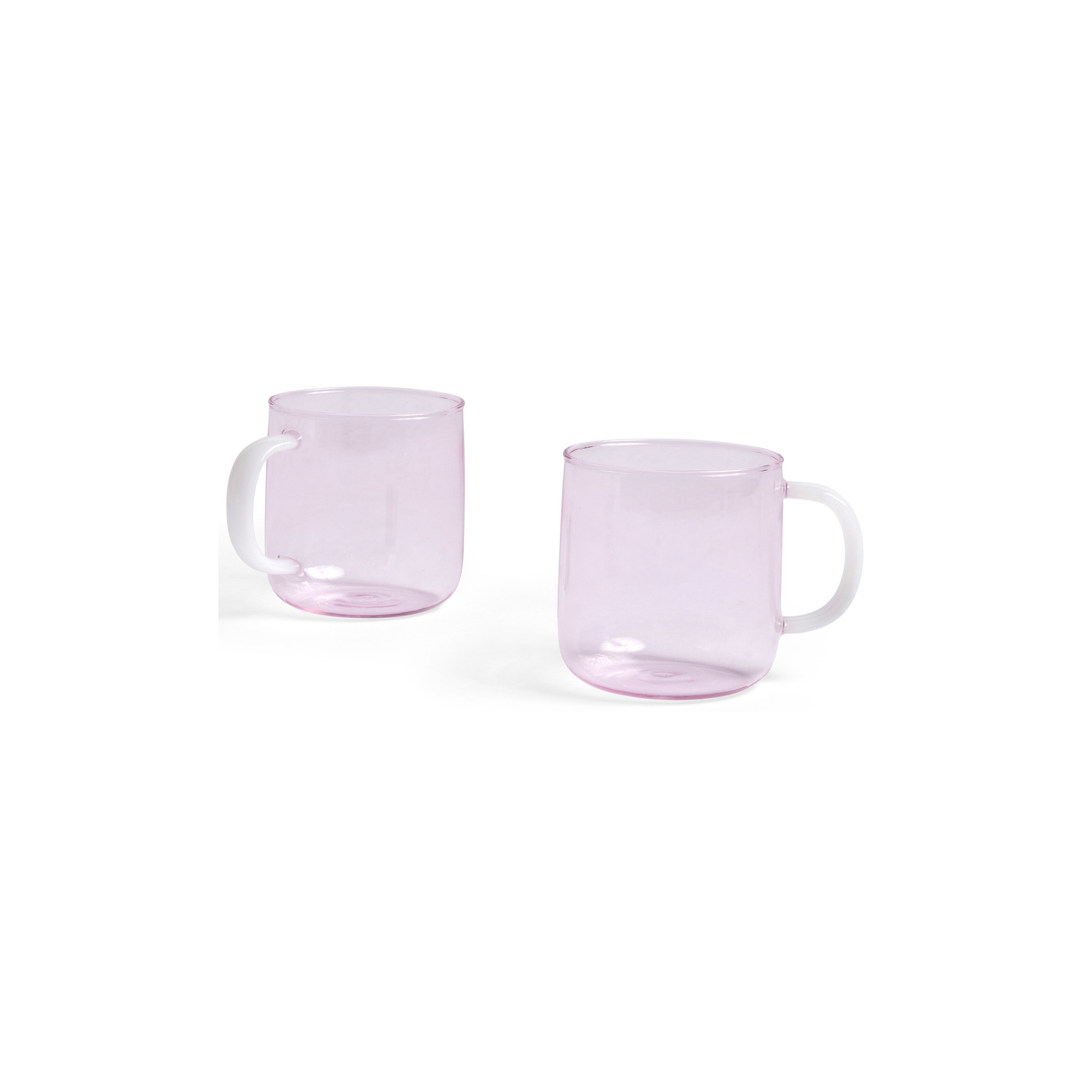 SOLD OUT - 300 ml set of 2 mug pink and white – Borosilicate - HAY