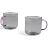 SOLD OUT - 300 ml set of 2 mug light grey and pink – Borosilicate - HAY