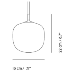 PERRIN - Gris - suspension Rime Ø18 cm