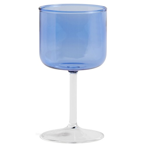 set de 2 verre à vin 250 ml Bleu et transparent – Tint - HAY