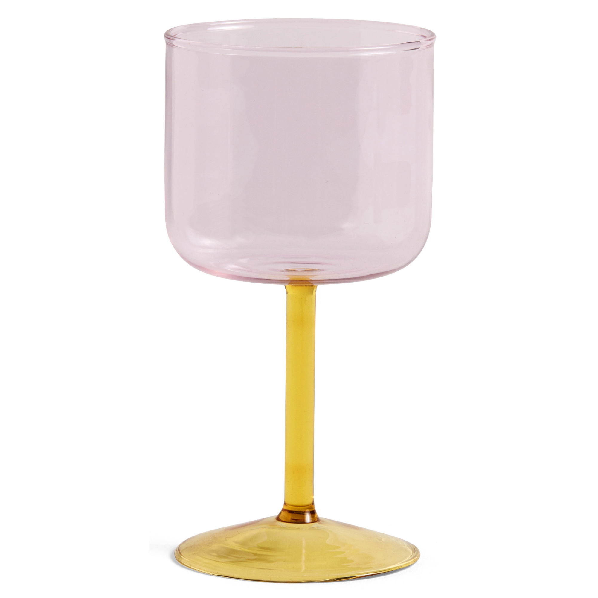 250 ml set of 2 wine glass Pink and yellow – Tint - HAY