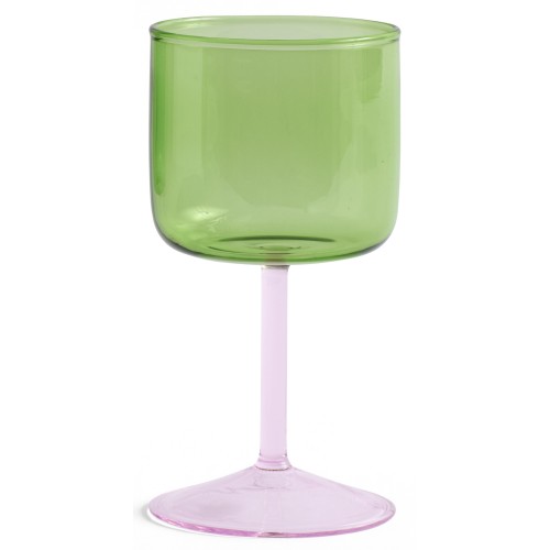 set de 2 verre à vin 250 ml Vert et rose – Tint - HAY