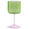 250 ml set of 2 wine glass Green and pink – Tint - HAY