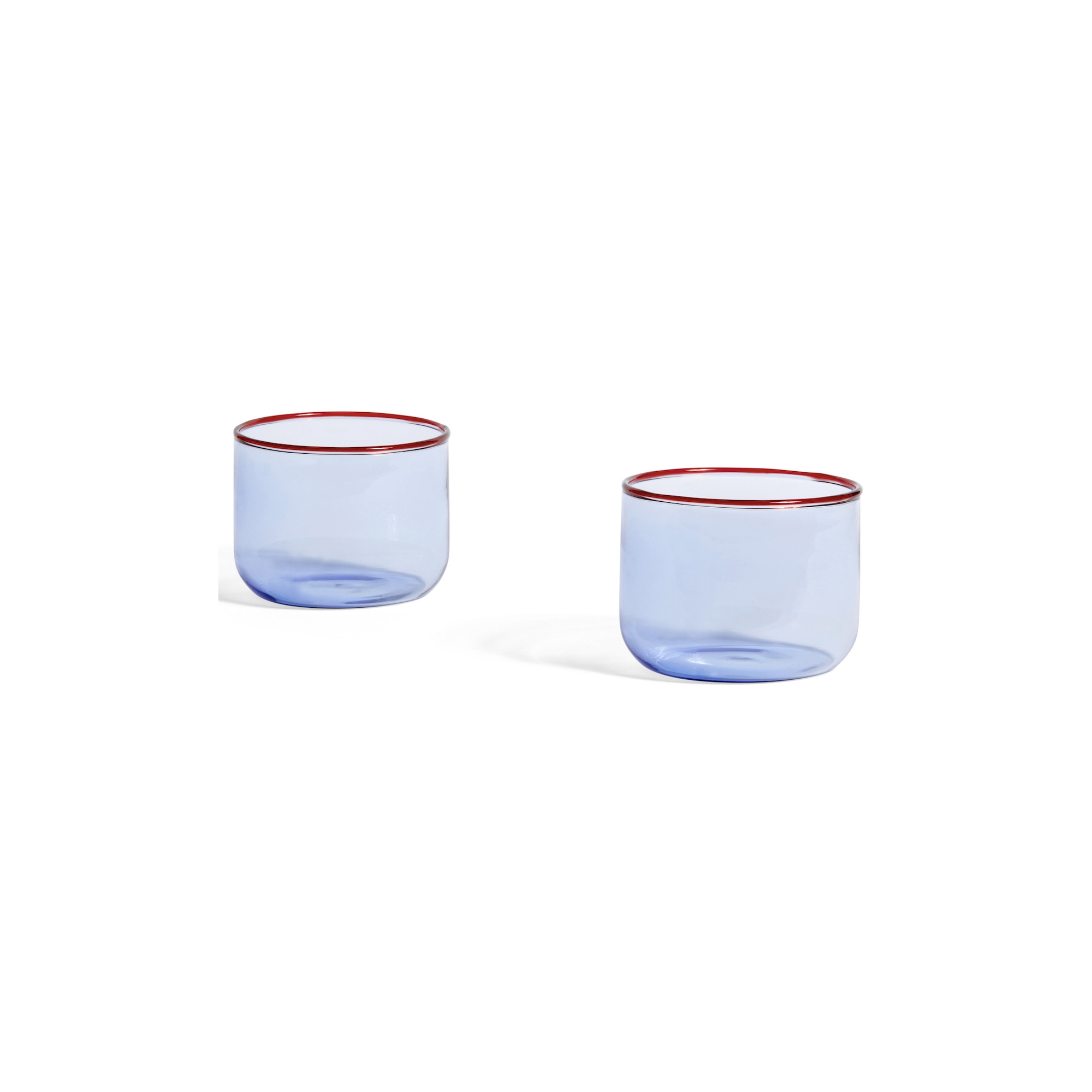 ÉPUISÉ - set de 2 verres 200ml Bleu clair et rouge – Tint - HAY